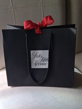 Saks Fifth Avenue Shopping Bag with Red Bow